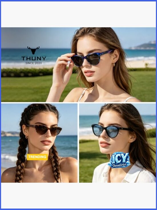 Polarized Cat Eye Sunglasses UV400 Protection Spring Hinge Acetate Frame